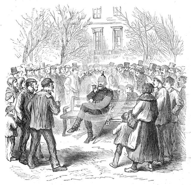 The Germans in Paris: an object of great curiosity, Champs Elysées, 1871. Creator: Unknown.