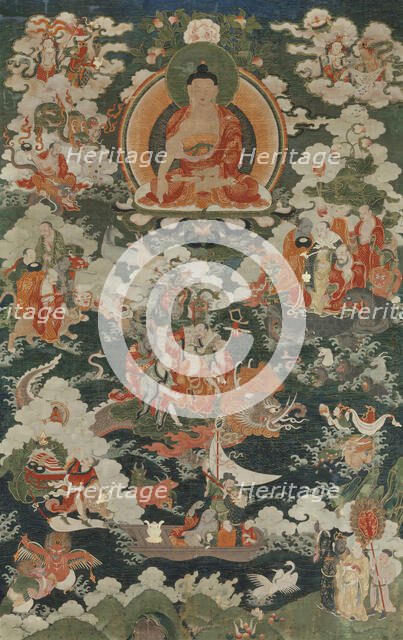 Buddha Shakyamuni and the Eighteen Arhats, 18th century. Creator: Anon.