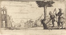 Landscape with Two Pilgrims. Creator: Unknown.