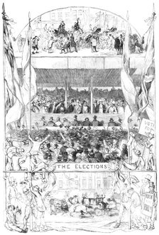 Scenes from the Elections - drawn by George Thomas, 1857. Creator: Unknown.