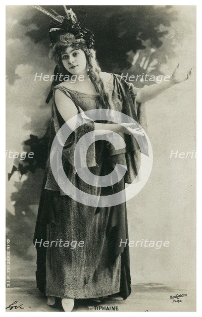 Tiphaine, French actress, late 19th or early 20th century(?). Artist: Unknown