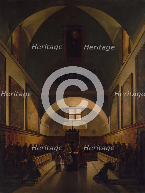 The Choir of the Capuchin Church in Rome, 1814-15. Creator: Francois-Marius Granet.
