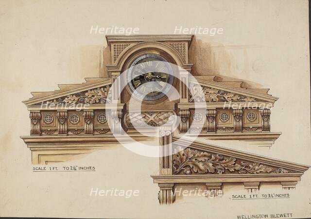 Fireplace, c. 1936. Creator: Wellington Blewett.