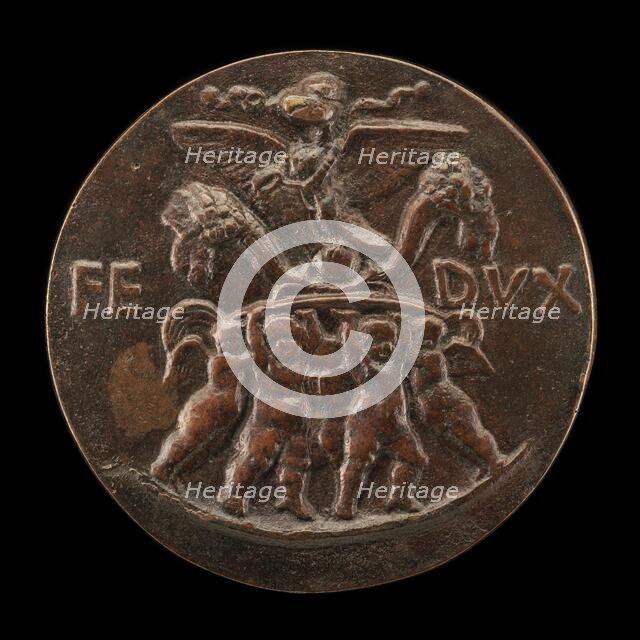 Cupids Supporting an Eagle and Cornucopias on a Shield [reverse], early 16th century. Creator: Pietro Torrigiani.