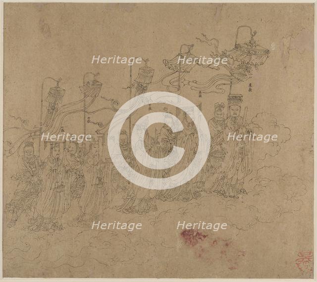 Album of Daoist and Buddhist Themes: Procession of Daoist Deities: Leaf 5 , 1200s. Creator: Unknown.