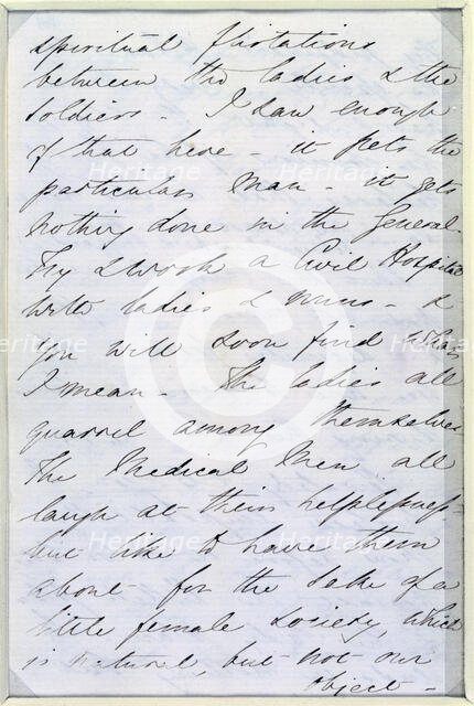 Letter from Florence Nightingale, c1854-c1856. Creator: Florence Nightingale.
