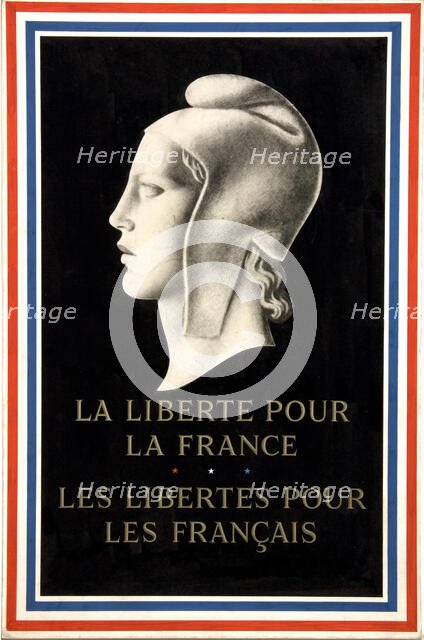 'Freedom for France - freedom for the French', World War II poster, 1940. Creator: Unknown.