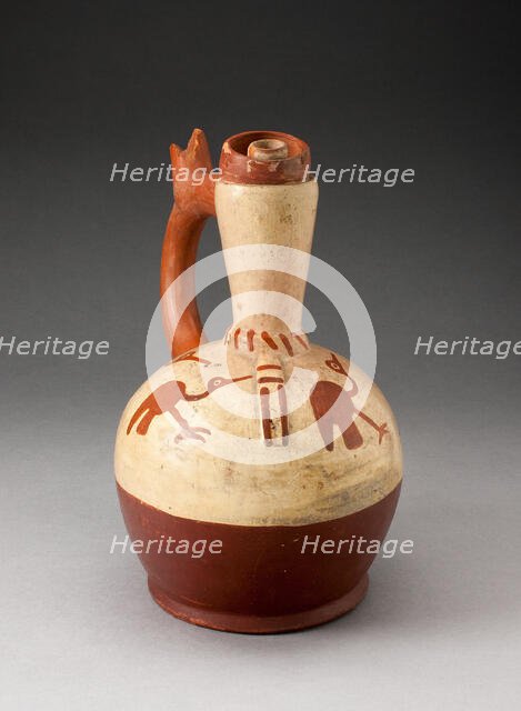 Handle Spout Jug with Fineline Bird Motifs, 100 B.C./A.D. 500. Creator: Unknown.