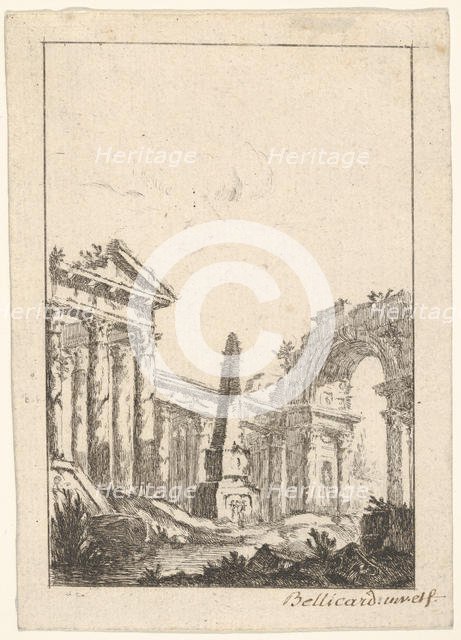 Architectural Capriccio, 1745-80. Creator: Jérôme Charles Bellicard.