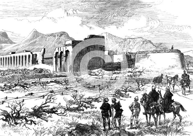 The Afghan War: defence of the British position at...Cabul - north end of Sherpore defences, 1880. Creator: C. R..