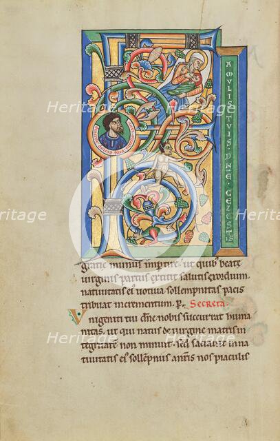 Initial F: The Birth of the Virgin; Initial F: The Nativity of the Virgin, probably 1170s. Creator: Unknown.