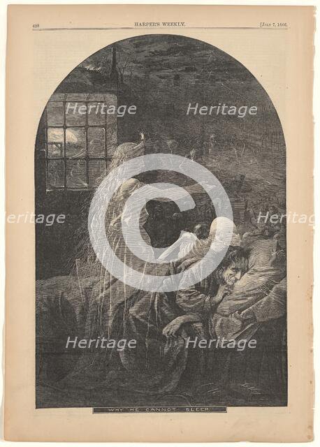 Why He Cannot Sleep, 1866. Creator: Thomas Nast.