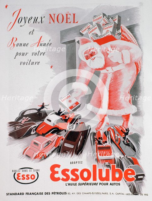 Christmas advert for Essolube motor oil, 1938. Artist: Unknown