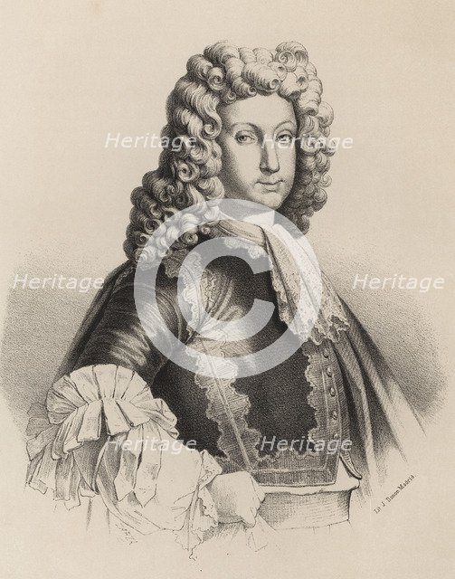 Louis I (1707-1724), eldest son of Philip V and Maria Luisa of Savoy, King of Spain in 1724, engr…