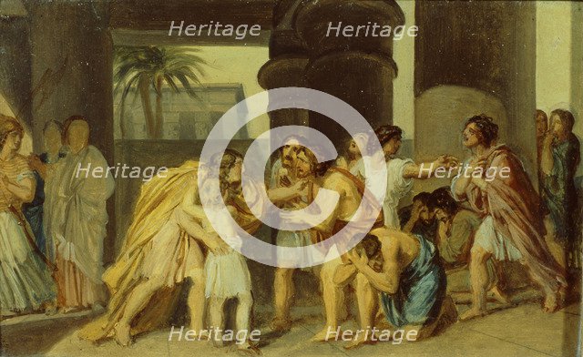 Joseph Reveals Himself to His Brothers, 1830s. Artist: Ivanov, Alexander Andreyevich (1806-1858)