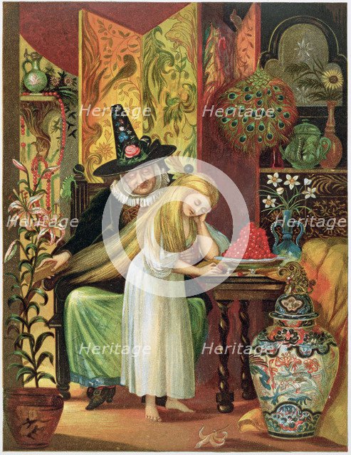 Scene from Hans Christian Andersen's fairy tale, The Snow Queen, 1872. Artist: Unknown