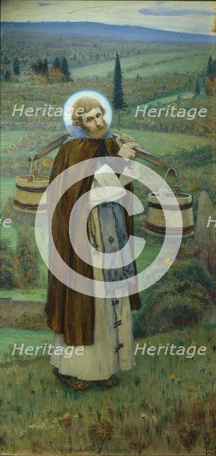 Saint Sergius' labours (Triptych, Left part), 1896. Artist: Nesterov, Mikhail Vasilyevich (1862-1942)