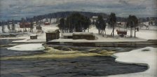 Winter day at the river Kymijoki, 1919.