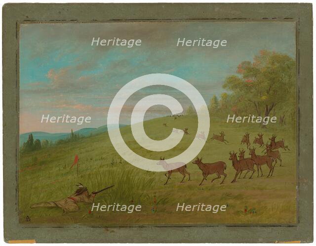Antelope Shooting - Assinneboine, 1861/1869. Creator: George Catlin.