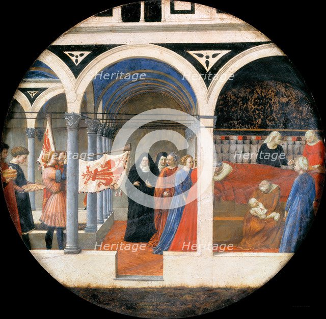 Birth Plate (Desco da Parto). Reverse: Puerperium of a noble Florentine woman.