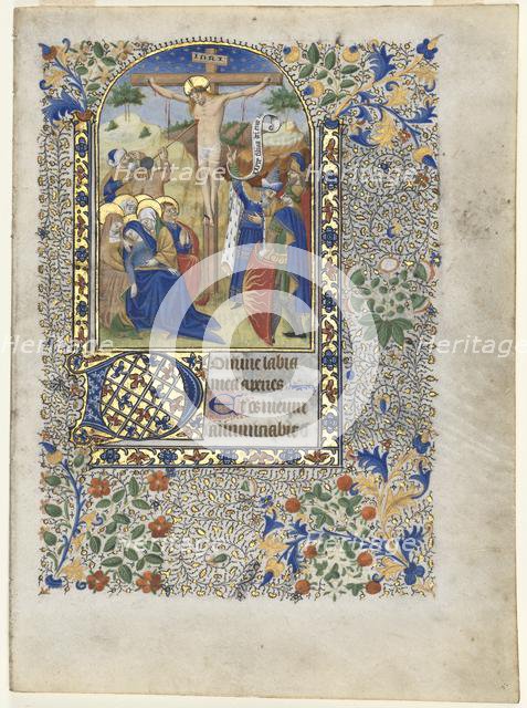 Leaf from a Book of Hours: The Crucifixion (Hours of the Cross), c. 1435. Creator: Unknown.