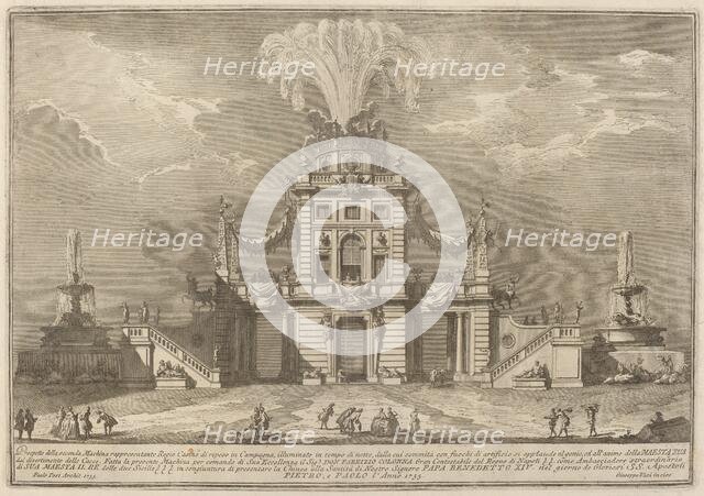 A Royal Hunt Casino in the Countryside, for the "Chinea" Festival, 1755. Creator: Giuseppe Vasi.