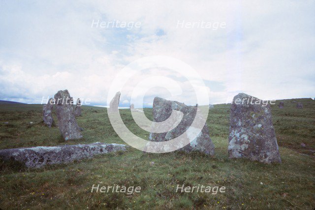 Scorhill Stone Circle, Dartmoor, Devon, 20th century.  Artist: CM Dixon.