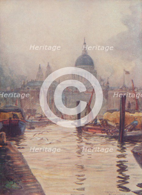 'St. Paul's Cathedral, London', 1910. Artist: William Lionel Wyllie.