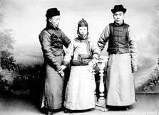 Two men and a woman of Asian appearance, 1880. Creator: Nikolai Nikolaevich Petrov.