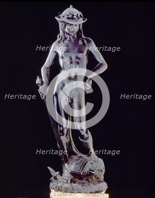 David', bronze work done in 1430 by Donatello.