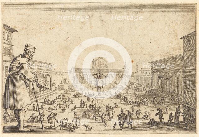 Piazza SS. Annunziata, Florence, c. 1622. Creator: Jacques Callot.