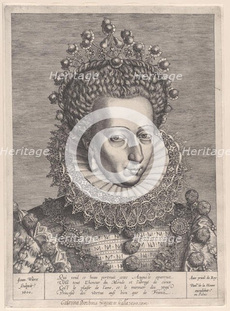Portrait of Catherine de Bourbon, 1600. Creator: Jan Wierix.