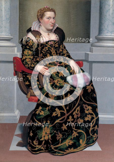 Portrait of Isotta Brembati, ca 1555. Creator: Moroni, Giovan Battista (1520/25-1578).