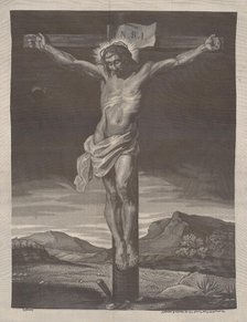 Woven picture-Christ on the Cross, 1st half of 19th century. Creator: Bonnart et Cie Verzier.