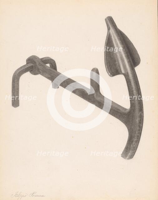 Andiron (one of pair), c. 1938. Creator: Filippo Porreca.