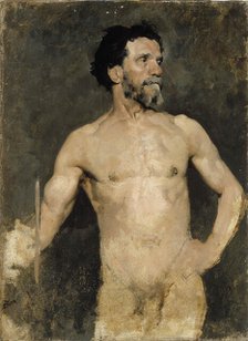 Male Model, Study, 1874-1875. Creator: Albert Edelfelt.