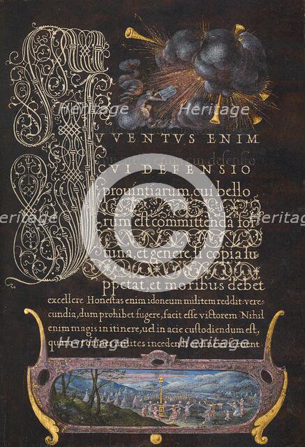 Moses Receiving the Ten Commandments: The Israelites Dancing around the Golden Calf, 1561-1562; illu Creator: Joris Hoefnagel.