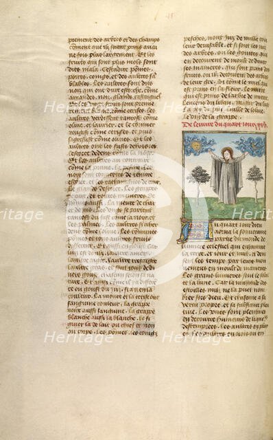 The Creation of the Sun and the Moon; Miroir Historial, about 1475. Creator: Unknown.