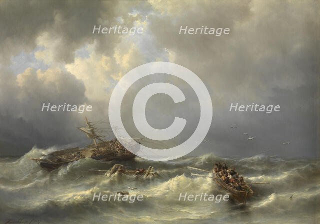 Shipwreck, 1857. Creator: Henri Adolphe Schaep.