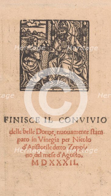 Convivio delle Belle Donne, page 22 (verso), August 1532., August 1532. Creator: Matteo da Treviso.