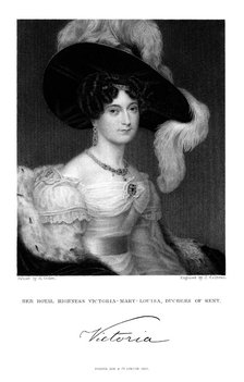 Victoria Mary Louisa, Duchess of Kent, 1832. Artist: J Cochran