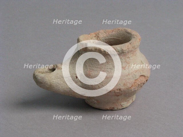 Oil Lamp, Coptic, 4th-7th century. Creator: Unknown.