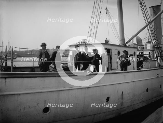 Pilots going out on steam pilot boat New York, between 1900 and 1905. Creator: Unknown.