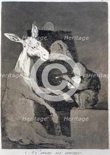Los Caprichos, series of etchings by Francisco de Goya (1746-1828), plate 41: 'Ni más ni menos' (…