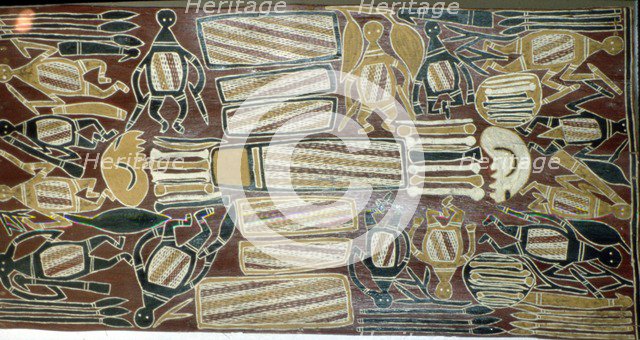 Australian Aboriginal Bark Painting. Artist: Unknown.