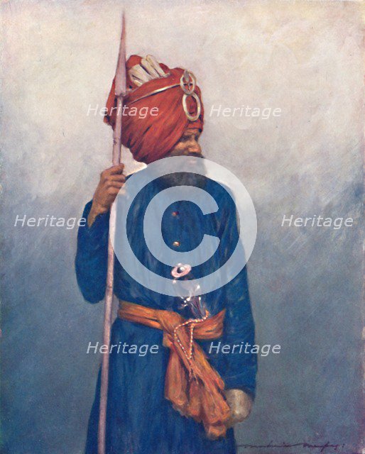 'Spear-bearer from Jind', 1903. Artist: Mortimer L Menpes.