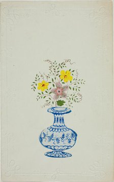 Untitled Valentine (Blue and White Vase with Flowers), c. 1850. Creator: George Kershaw.