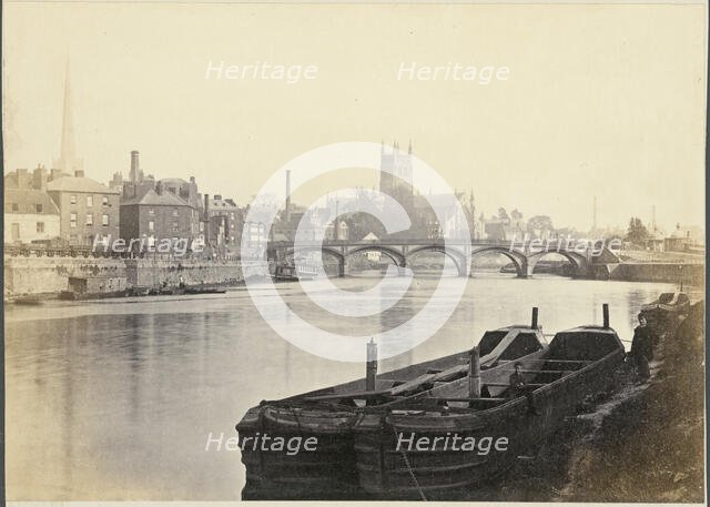 Worcester Bridge, Worcester, Worcestershire, 1860s-1870s. Creator: Unknown.