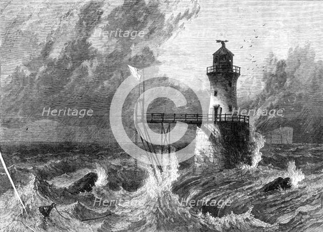 The Roman Rocks Lighthouse, Simon's Bay, Cape of Good Hope, 1869. Creator: Mason Jackson.