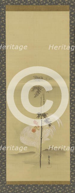 Cock and bamboo, Edo period, mid 17th-early 18th century. Creator: Kanô Yôboku Tsunenobu.